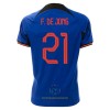 Maglia ufficiale Paesi Bassi F. De Jong 21 Trasferta Mondiali 2022 per Uomo